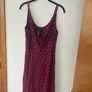 Burgundy Polka Dot Dress